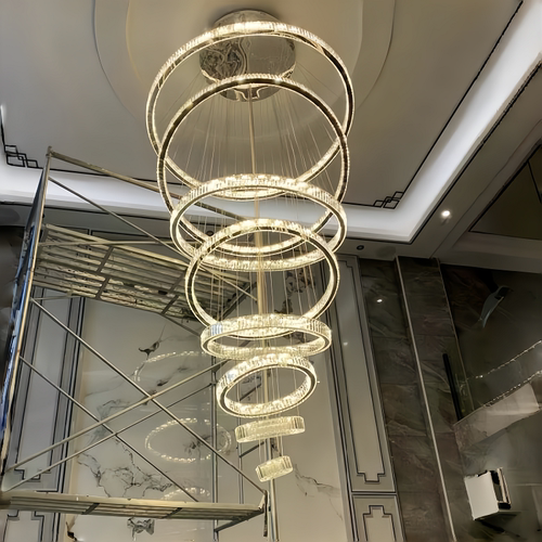 别墅客厅大吊灯LOFT复式楼挑空吊灯广东中山灯具现代轻奢楼梯吊灯 - 图3