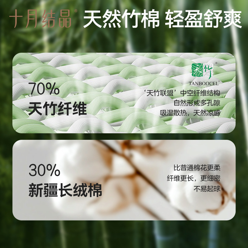 十月结晶婴儿睡袋春夏季薄款空调四层天竹纱布宝宝分腿防踢被神器