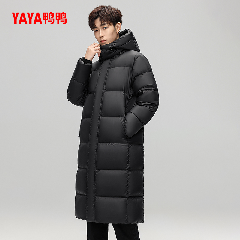 鸭鸭羽绒服男女同款2024年冬季新品过膝超中长款加厚鸭绒外套Y