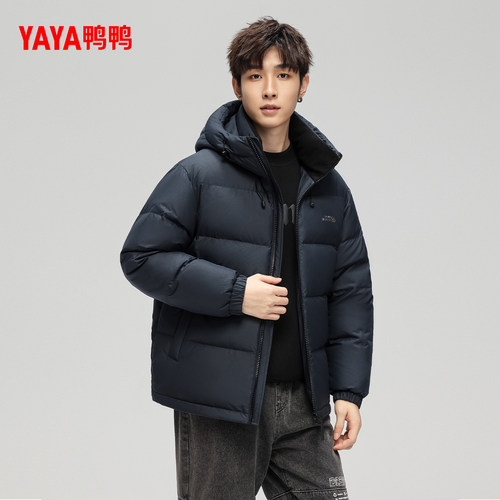 鸭鸭羽绒服男款2025年秋冬季新款时尚潮流百搭短款鸭绒保暖外套F - 图0
