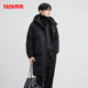 Men's duck duck hooded long down jacket