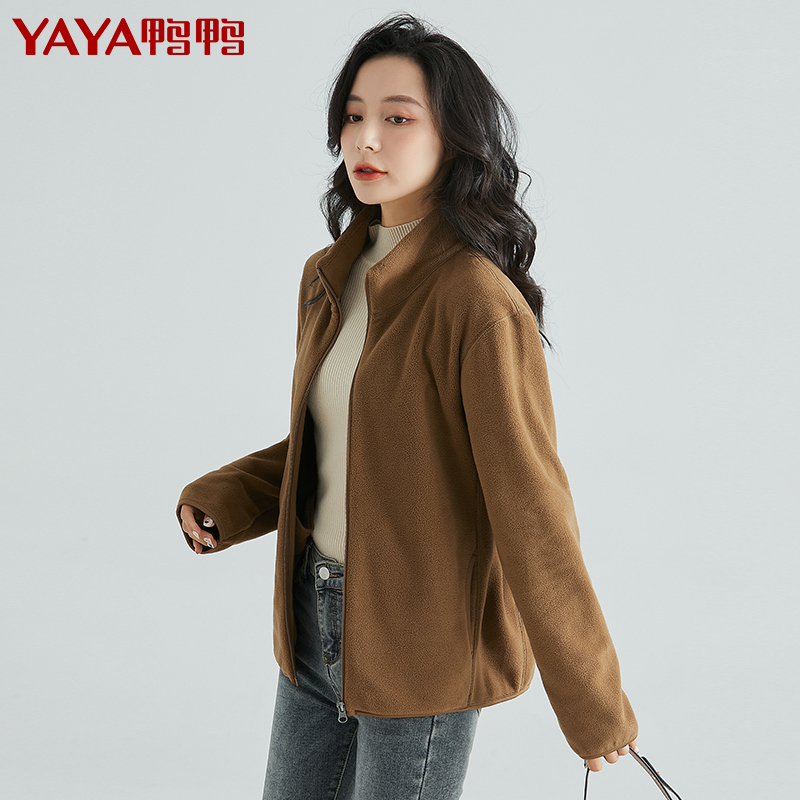 鸭鸭2022年秋冬新款摇粒绒休闲长袖 鸭鸭短外套