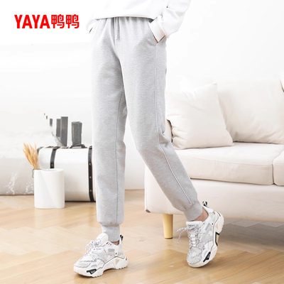 鸭鸭羽绒裤女2025新品加绒休闲裤