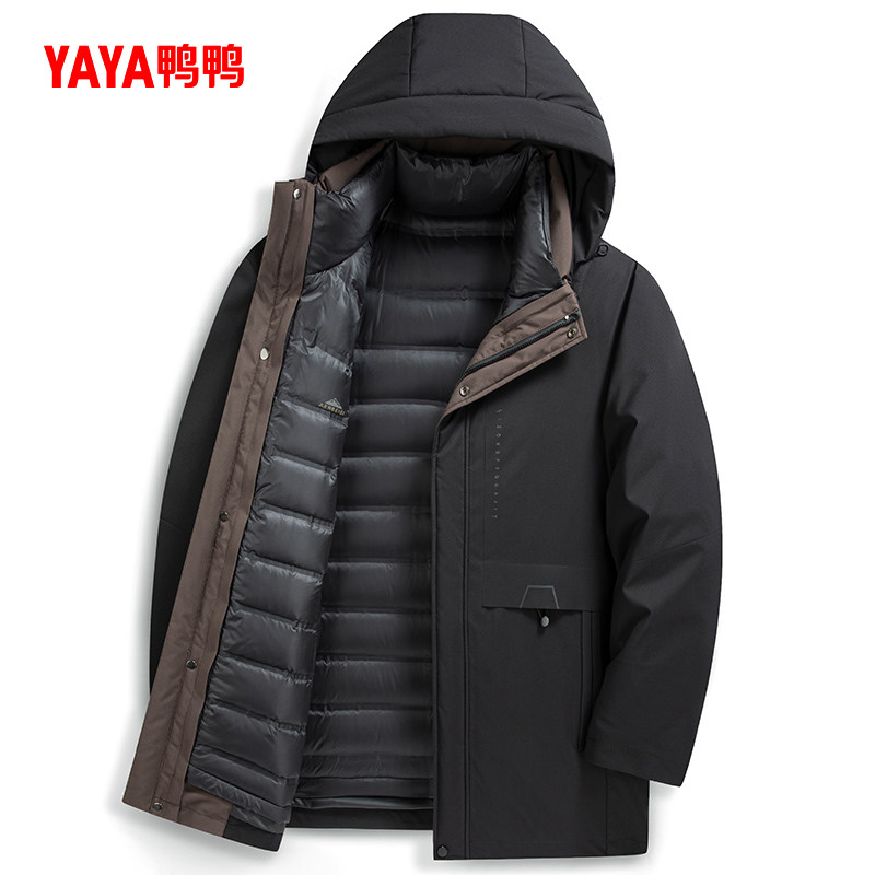 鸭鸭羽绒服男士2025年冬季新品中长款立领连帽宽松保暖加厚外套J,淘宝优惠券,粉丝福利购,淘宝优惠卷