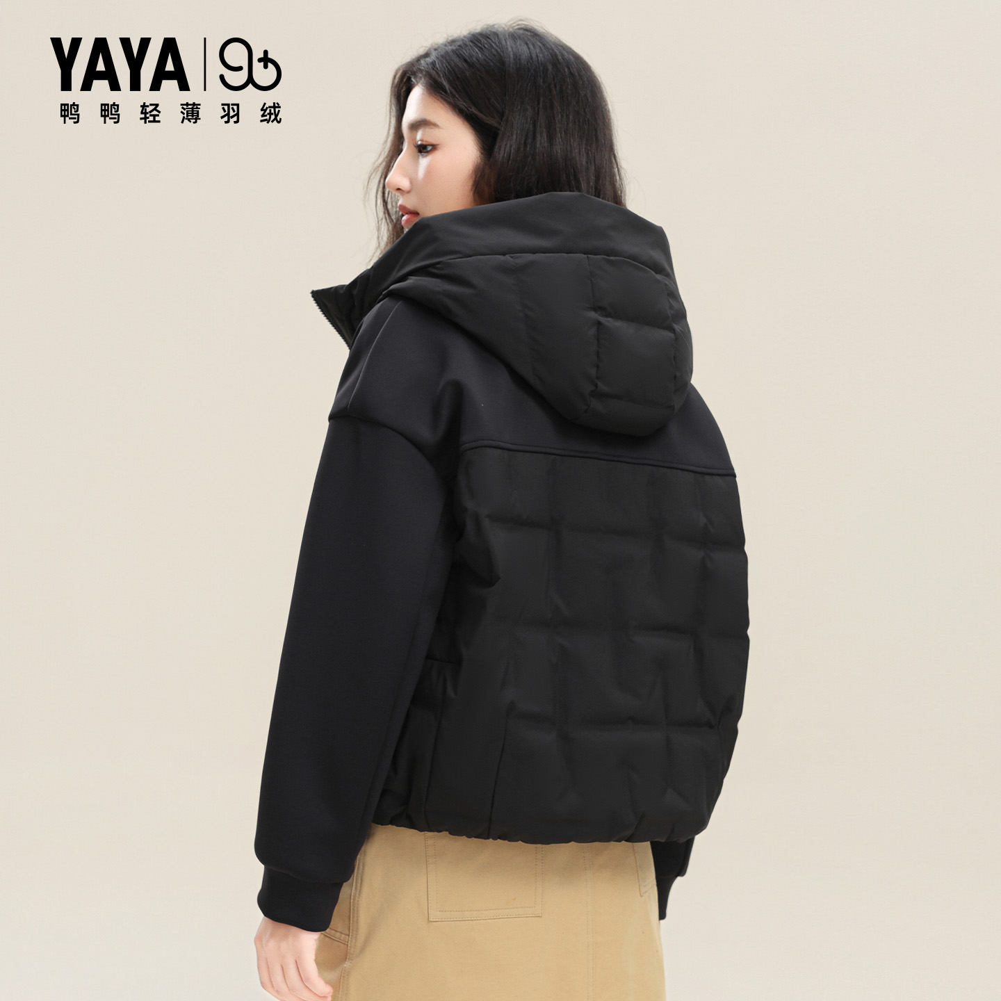 【90+系列】鸭鸭羽绒服女士2025年秋冬新款时尚百搭休闲保暖外套F - 图3