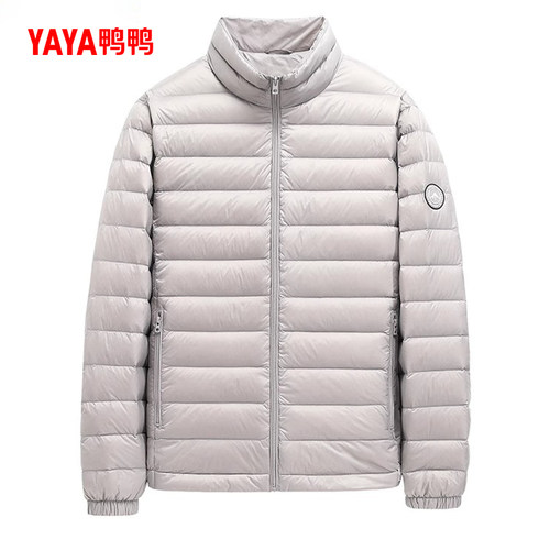 鸭鸭轻薄羽绒服男士2026年反季短款轻暖时尚休闲运动连帽鸭绒外套 - 图1
