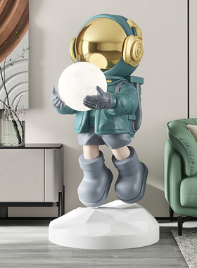 太空人雕塑大型客厅装饰落地摆件家居饰品办公室宇航员灯乔迁礼物