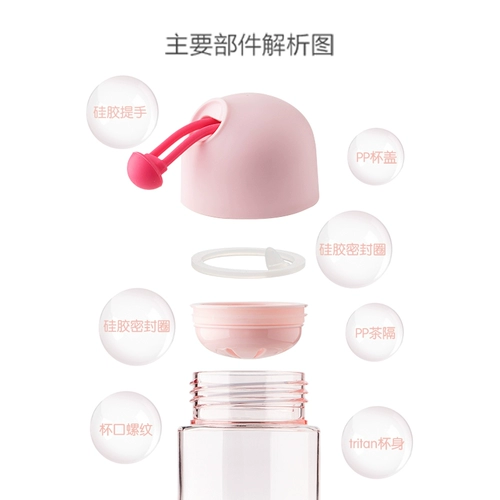 茶花 Пластиковая детская школьная портативная спортивная бутылка подходит для мужчин и женщин