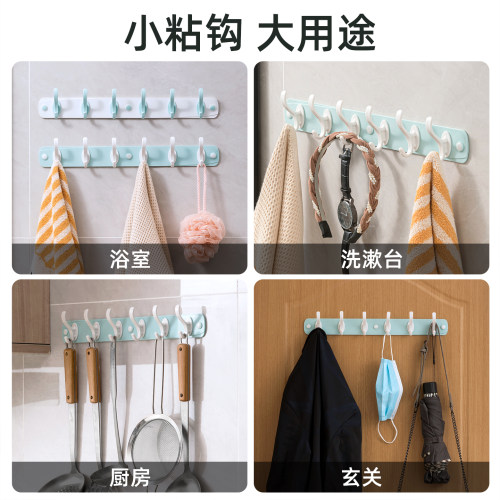 茶花强力塑料挂钩入户玄关衣柜鞋柜粘胶挂衣钩粘钩浴室排钩衣帽钩 - 图3