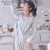 Bộ đồ ngủ cotton mùa xuân và mùa thu ngọt ngào và thoải mái của Royle thời trang nữ sọc dài phục vụ tại nhà - Giống cái