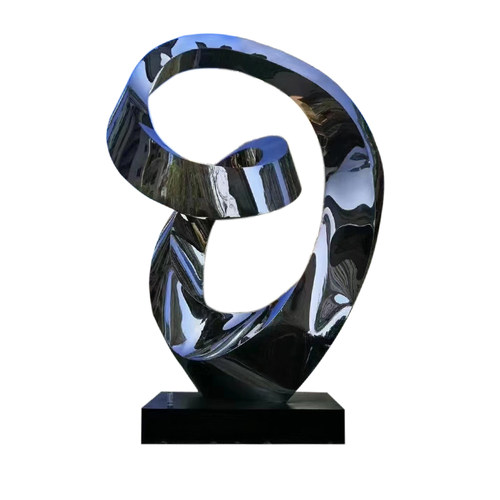 不锈钢水景圆环雕塑金属艺术创意跳舞蹈少女人物雕像户外楼盘装饰-图3