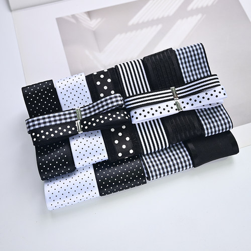 ins风黑白配吧唧托蝴蝶结包挂丝带套装手工钥匙扣材料包DIY二次元 - 图3