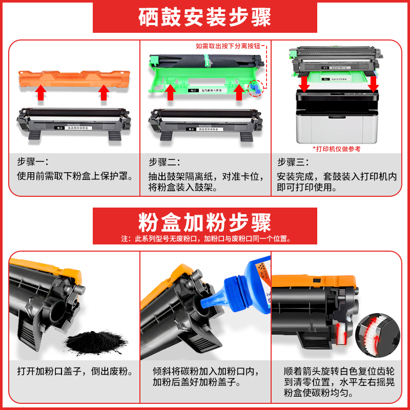 适用联想m7206w硒鼓lt201粉盒m7216 2205 F2071H M1840鼓架f2081-图2