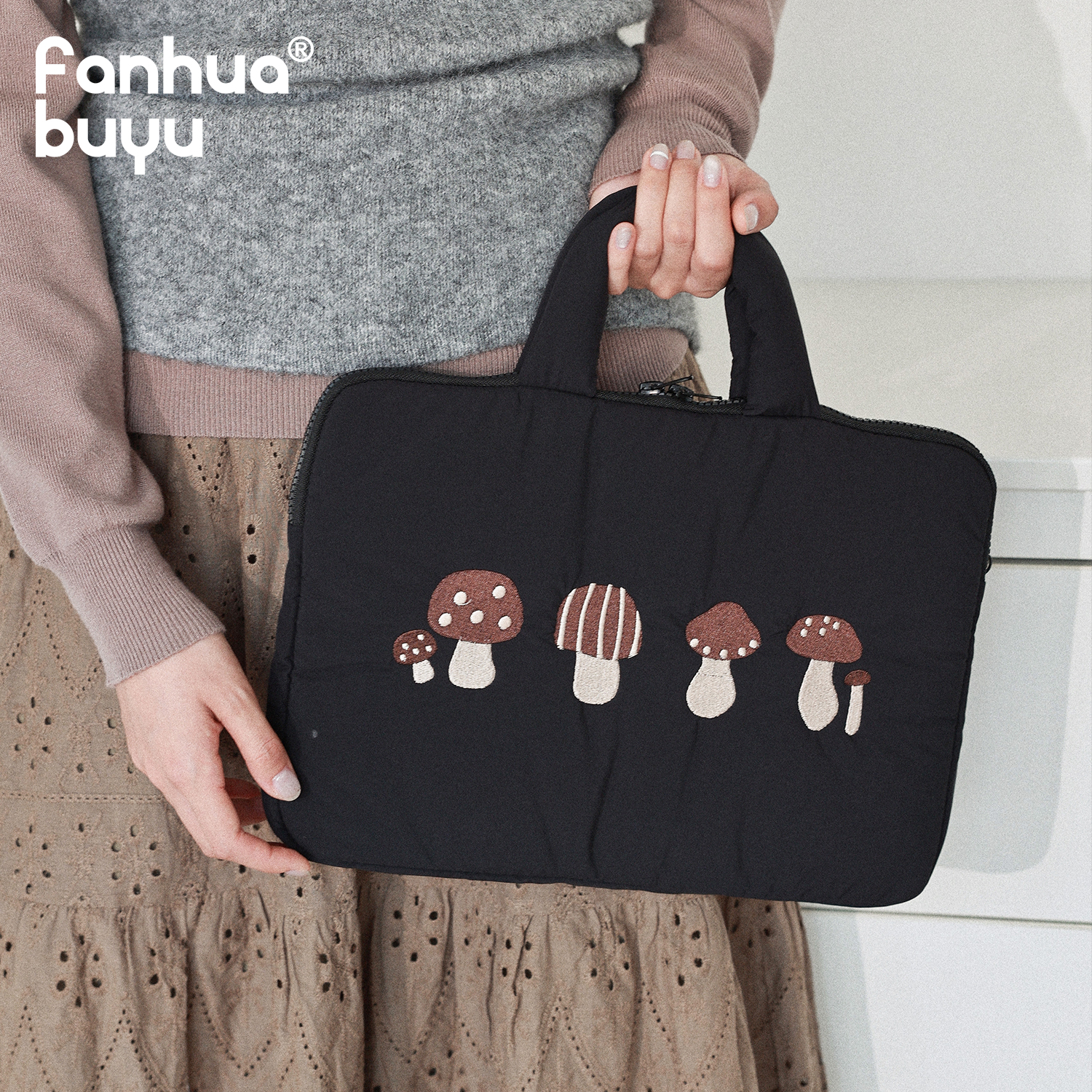 梵花不语原创设计11寸平板收纳包iPad包14寸苹果笔记本电脑包防震 - 图3