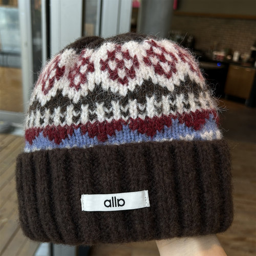 新款帽子女冬季加绒加厚保暖护耳费尔岛风防寒百搭针织毛线帽 - 图3