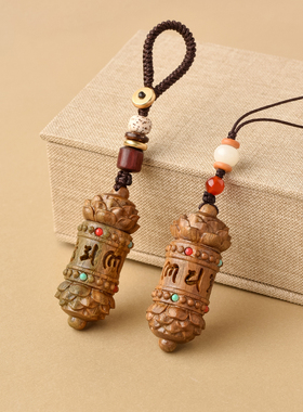 绿檀木空瓶香囊吊坠项链挂件