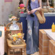 AZure ແຟຣນຊ໌ vintage ripped jeans bootcut