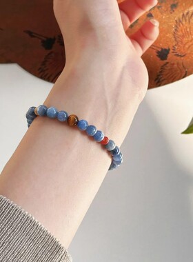 新中式天然蓝晶石小红书同款手链