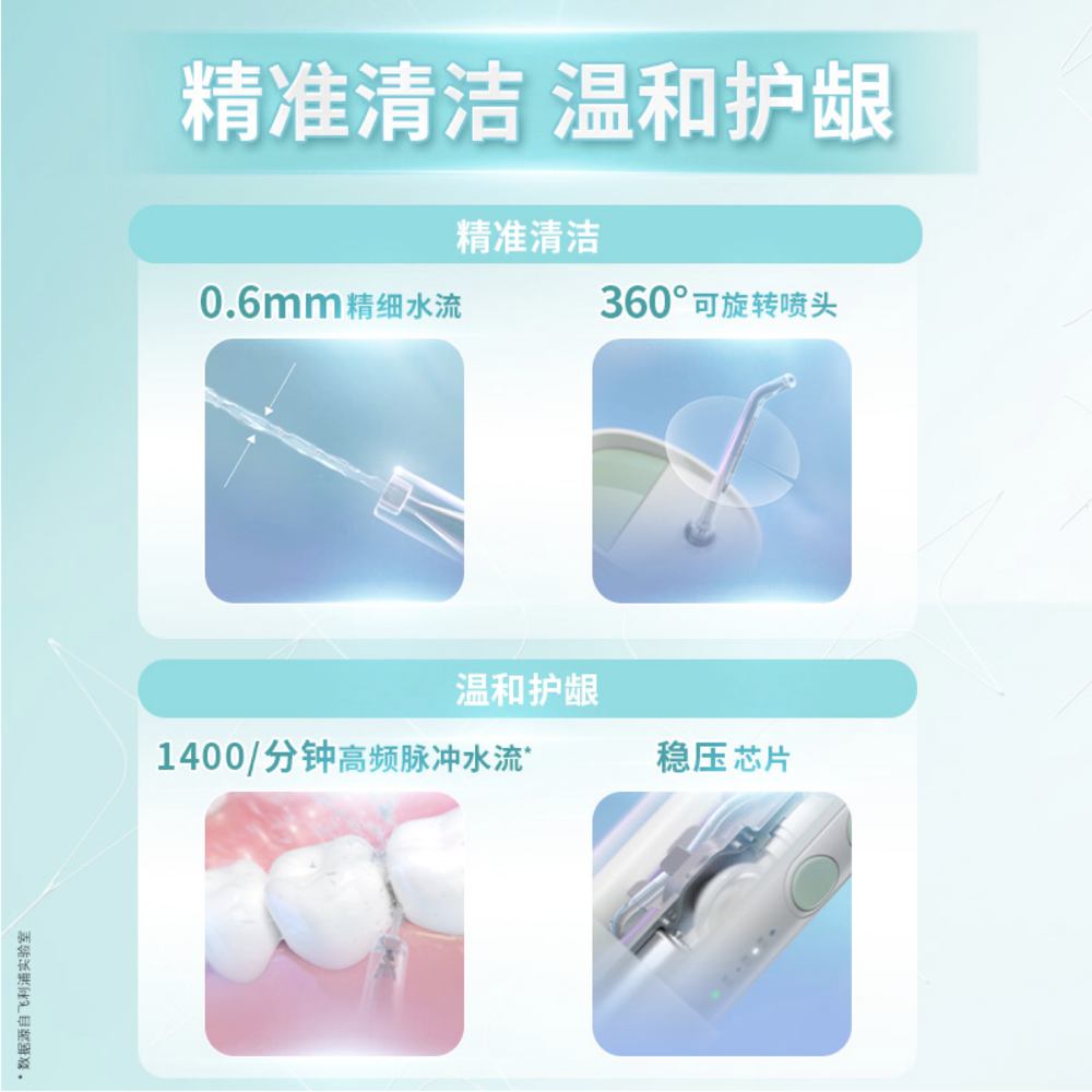飞利浦冲牙器家用洗牙器便携式电动水牙线牙齿正畸神器HX3331礼物