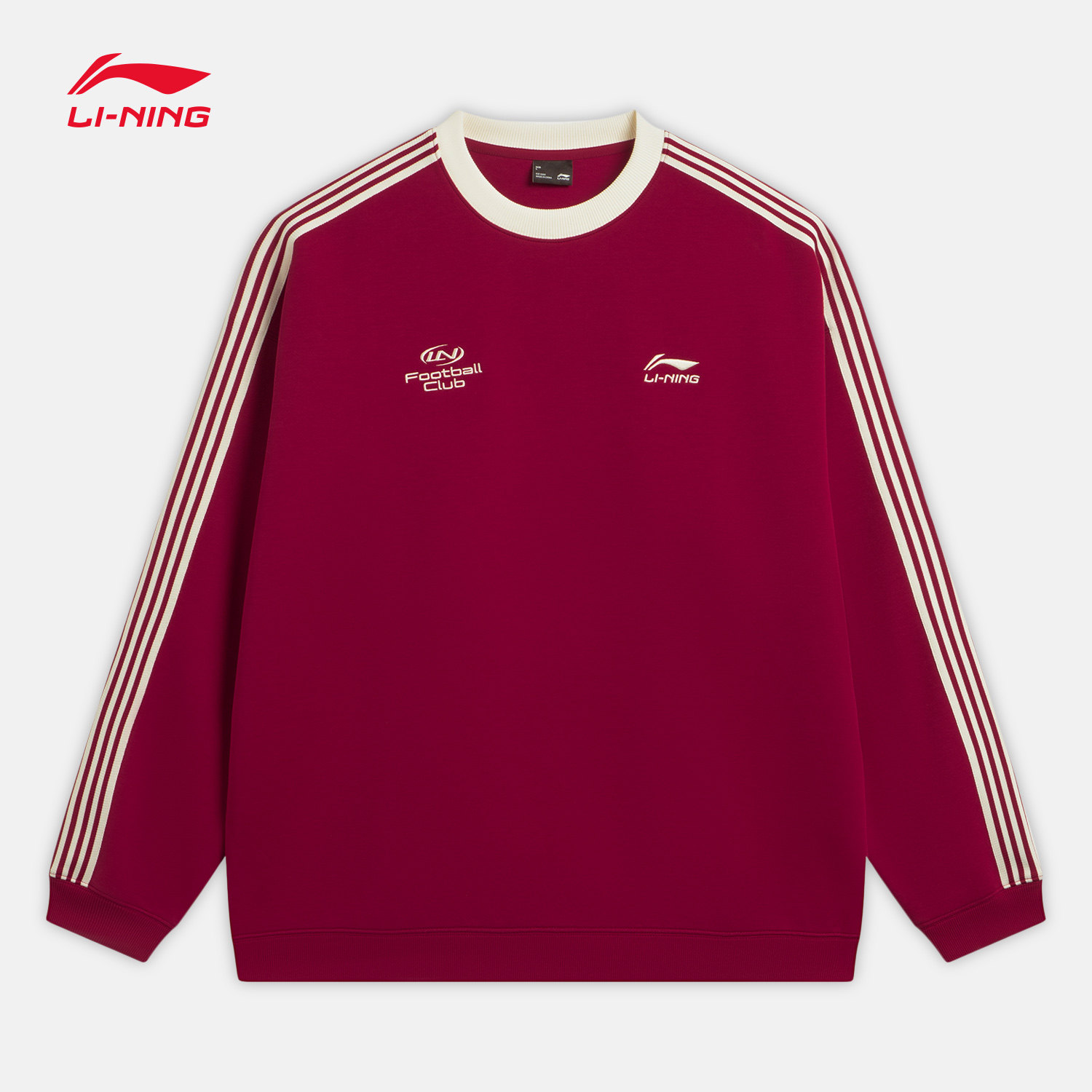 李宁球迷风卫衣女春季2026新款红色长袖情侣圆领上衣男针织运动服,淘宝优惠券,粉丝福利购,淘宝优惠卷