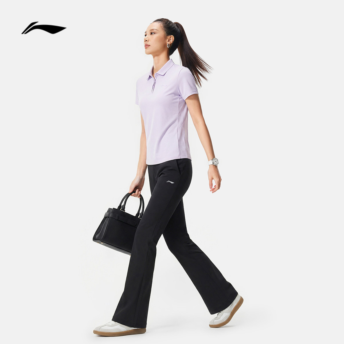 李宁短袖POLO衫女士夏季官方健身跑步T恤网球上衣翻领针织运动服