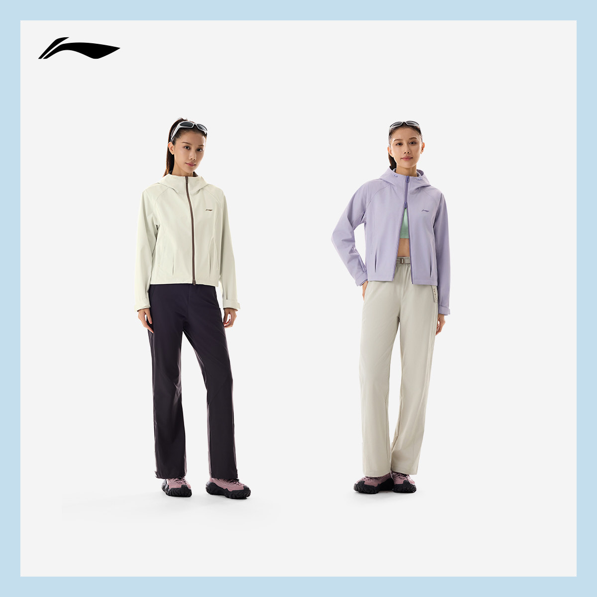 李宁外套女2026春季新品健身跑步开衫上衣连帽夹克防风服运动风衣