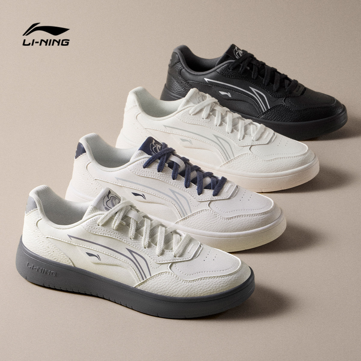 李宁穗岁 | 板鞋男鞋冬季新款小白鞋经典黑色休闲鞋子低帮运动鞋,淘宝优惠券,粉丝福利购,淘宝优惠卷