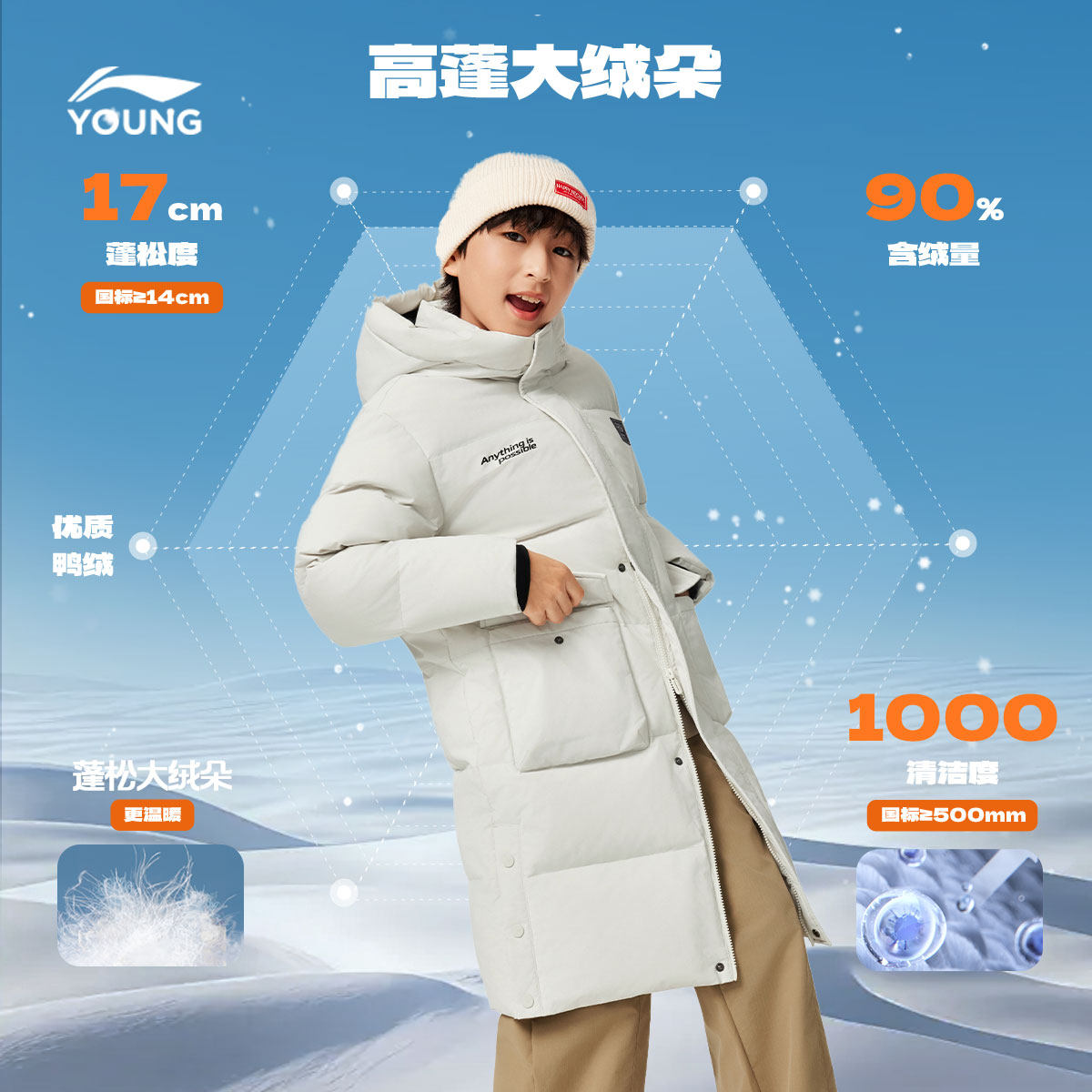 李宁童装长款羽绒服男女大童新款运动外套冬季反光保暖鸭绒童装,淘宝优惠券,粉丝福利购,淘宝优惠卷