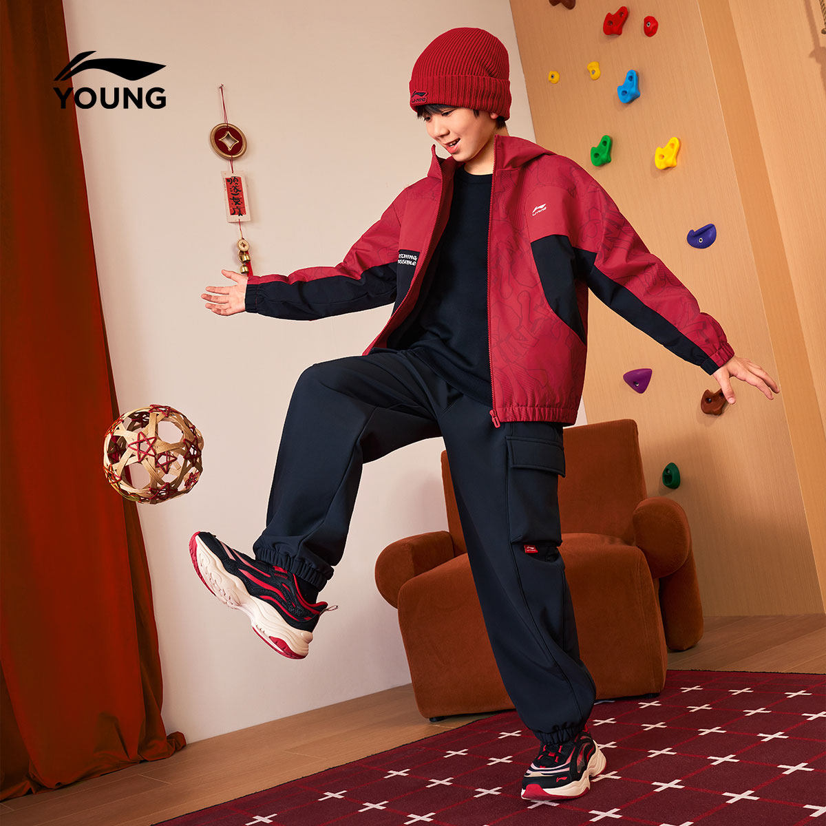 李宁童装风衣男女小大童运动生活系列宽松秋冬休闲加绒梭织童装,淘宝优惠券,粉丝福利购,淘宝优惠卷