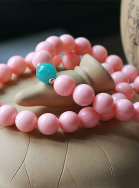 一朵时光新款现货天然女粉色手链