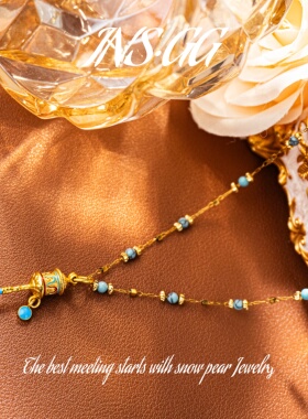 【INS · GG】原创小众设计古法转金筒吊坠轻奢手工项链女LX3024