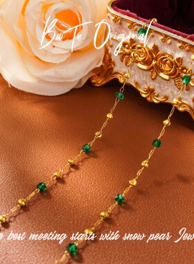 铜合金仿水晶项链 【柏荼】 铜· 轻奢手工 WX0632项链·中长