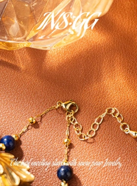 【INS · GG】虎 · 蓝瞳金筒轻奢高定LX3047 合成变石项链·中长