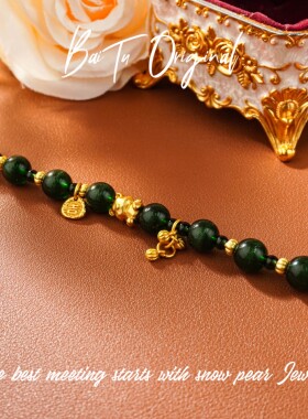 铜合金布艺手链 【柏荼】铜·时尚原创手工WS0646手链