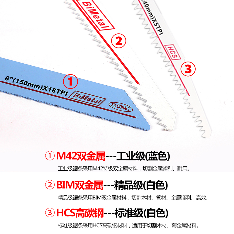 STAR往复锯条木材金属切割加长150-300mm双金属马刀锯锯片木工片 - 图1