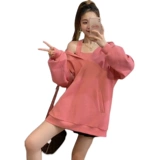 Tide, модная тонкая толстовка с капюшоном, универсальный комплект, популярно в интернете, V-образный вырез, осенняя, оверсайз