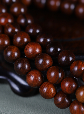 老挝红酸枝实木佛珠手串手链念珠