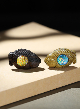 沉香木金鱼配件diy编织手串配饰