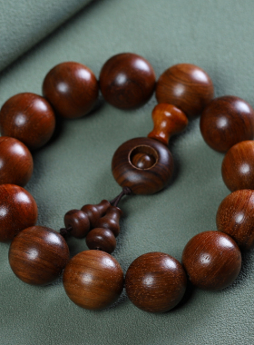 缅甸黄花梨佛珠手串多圈念珠手链