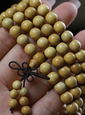 黄杨木108颗老料多圈佛珠手串