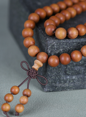 鸿意檀香木质手串佛珠108颗手链