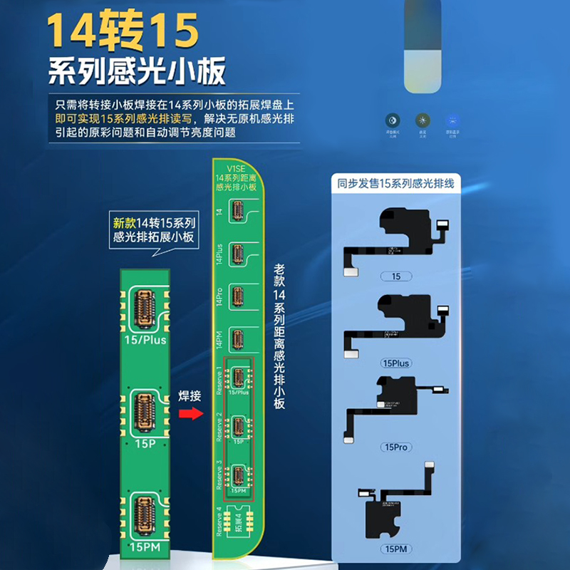 精诚听筒泛光排线X XSM 11 12 13 14pm 15距离感光面容原彩修复 - 图1