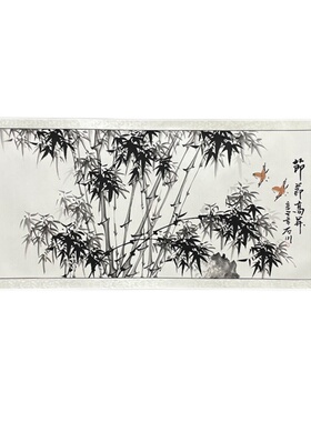 竹报平安节节高升清风四尺手绘