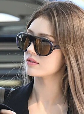 Somi全昭弥同款显瘦大框黑框茶色墨镜女潮流蛤蟆镜防紫外线太阳镜