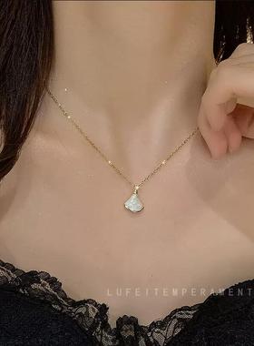 扇形项链钛钢女轻奢小众高级