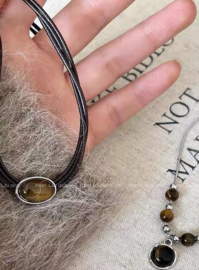 皮革虎眼石项炼女覆古气质