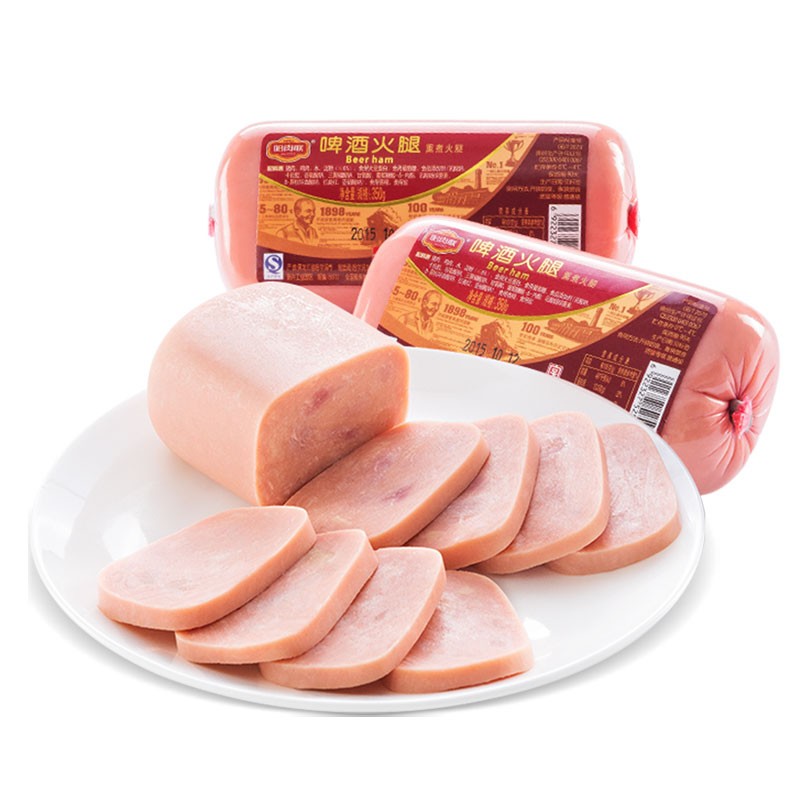 哈肉联旗舰店哈肉联方形火腿肠三文治切片啤酒火腿肠早餐三明治火锅即食350g*30