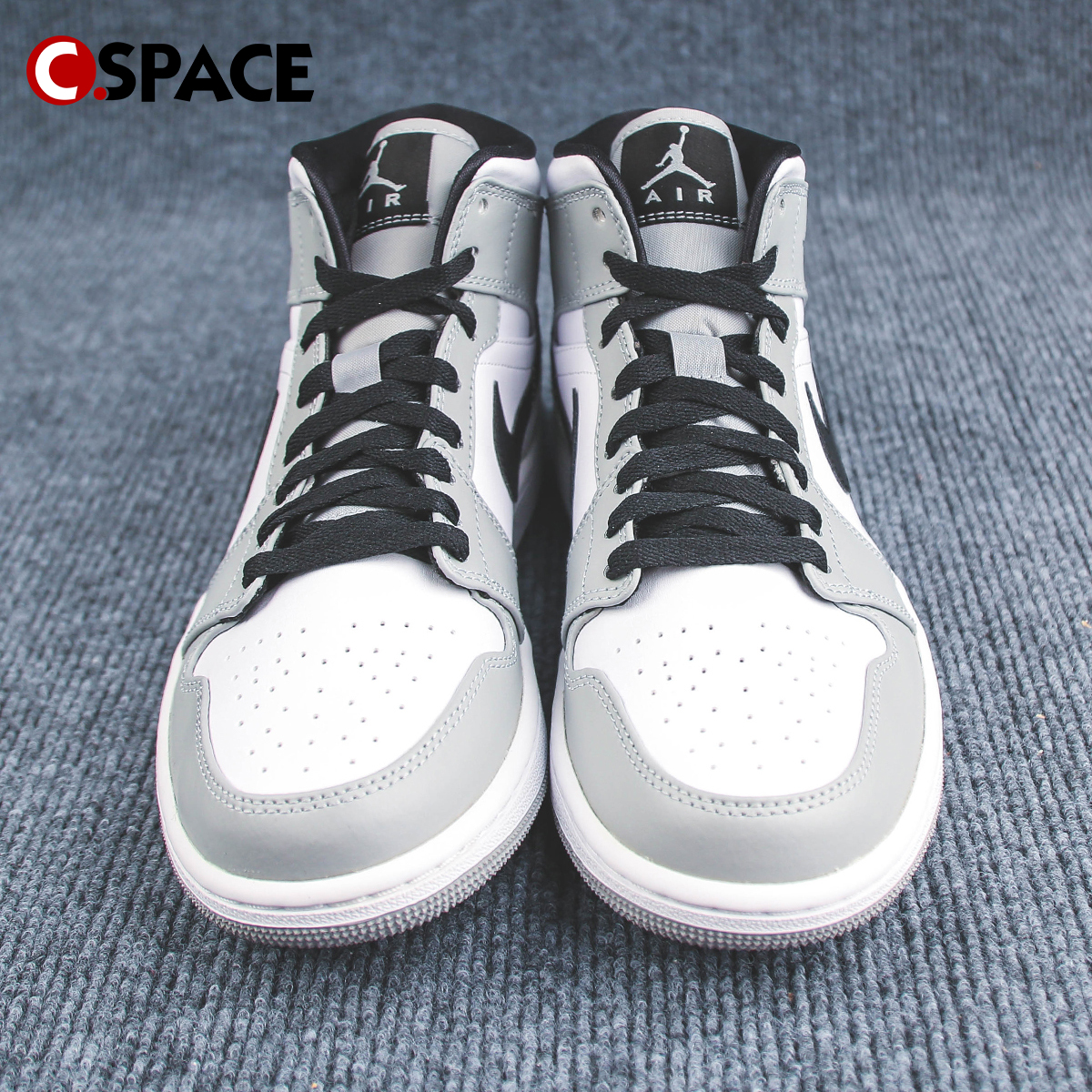 Cspace DR  Air Jordan 1 Mid AJ1烟灰 灰白 篮球鞋 554724-092 - 图2