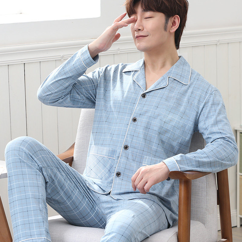 南极人男士纯棉2022新款长袖睡衣 南极人苏润睡衣/家居服套装