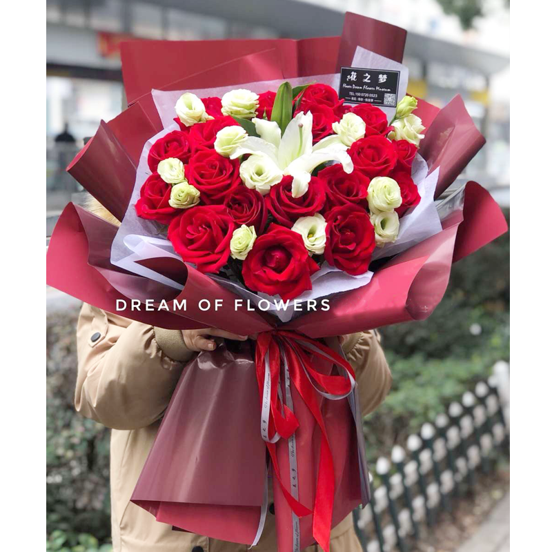 情人节柳州鲜花同城速递生日配送玫瑰花束城中柳江花店送花